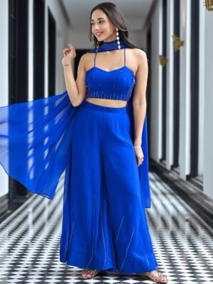 Designer Royal Blue Three-Piece Set